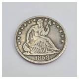 1858 Seated Liberty Half Dollar 1858 Seated Liberty Half Dollar
