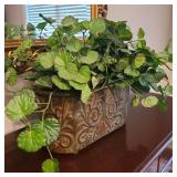 Small Faux Plant in Metal Planter