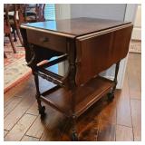 Vintage Rolling Drop Leaf Tea Cart
