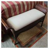 Rattan Rolled Arm Bench