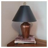 Copper Tone Lamp & Arkansas Books Lot