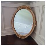 Gold Trim Oval Mirror
