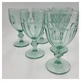 Set of 6 Teal Libbey Goblets
