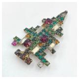 Signed Vintage Weiss 5 Candle Christmas Brooch