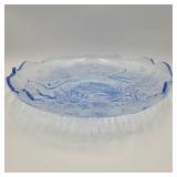 14' Blue Glass Pond Motif Serving Tray
