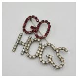 Vintage Rhinestone Arkansas Razorbacks Brooch