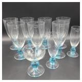Lot of Bryce Countour Cerulean Blue Stemware