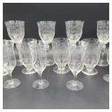 Lot of Vintage Etched Crystal Stemware