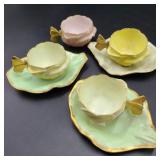 Vintage Painted Porcelain Butterfly Cups
