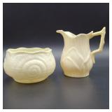 Belleek Milk Jug & Snail Sugar