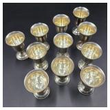 Set of 12 950 Silver Shot Cups (232.5g)