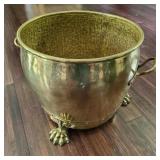 Vintage Lion's Foot Brass Coal Bucket
