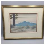 Signed Juan Nakei Watercolor Mountain Trail