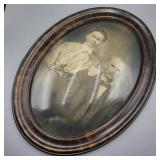 Antique Bubble Glass Framed Portrait