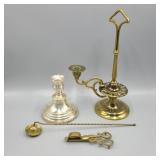 Brass & Silver on Copper Candle Holder Lot