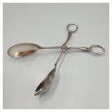 Antique Sheffield Silver Plate Salad Tongs