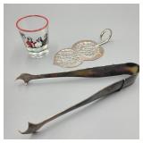 West Germany Pie Server, Tongs, & Shot Glass