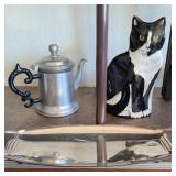 Ceramic Cat, Vintage Stein, & Platter Lot