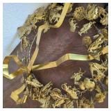 Brass Tone Metal Christmas Wreath