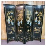 4 Panel Black Lacquer Room Divider