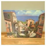 Small Coastal Cityscape Art