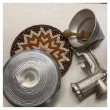 Box #99 Vintage Sieve, Sausage Grinder, Wall