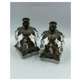 Box #126 Candle Holders W/Glass Prisms