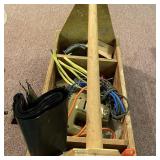 Box #202 Wood Tool Caddy w/Tools & Items