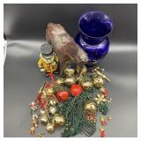 Vintage Leather Horse, Bank, Bells Christmas