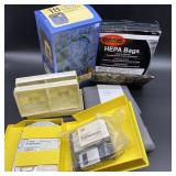 New Blue Lights, Hepa Vac Bags, Shower Curtain,