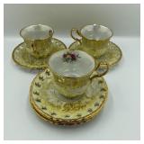 Seyei Porcelain Cups & Saucers 
3 Cups/5 Saucers