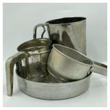 Vintage Sifters W/Aluminum Round Cake Pan