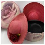 3 Ladies Hats W/Hat Box