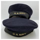 2 Vintage US Navy Wool Caps