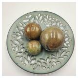 J. Rae Pottery Bowl w/ Decorative Balls