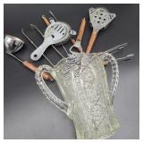 Vintage Celery Vase w/ Utensils