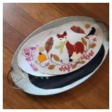 24" Galvanized Platter w/ Festive Inserts