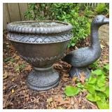 Plastic Goose & Planter