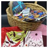 Split Oak Basket w/quilting Items (Basket 17" x