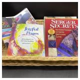 Quilting/Sewing Books in Basket (20" x 13" x 4"