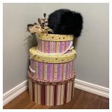 Decorative Hat Boxes, Fur Hat, Feathered Hair