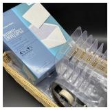 Envelopes & Office Items in Wicker Basket