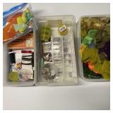 Crafting Beads, Gauze Fabric, 3 Plastic Boxes