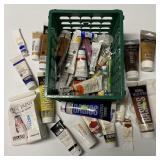 Artists Paints in Plastic Crates 7 x 9 x 6
