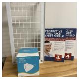 Masks, Face Shields, Plastic Shelf