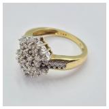 10k Gold & Moissanite Cluster Ring
