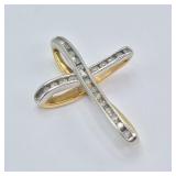 14k Gold & Diamond Cross Charm