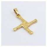 14k Gold St. Brigid Cross Charm