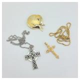 Religious Necklace & Brooch Lot