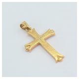 14k Gold Cross Charm (.9g)